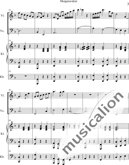 Weidner, Herb: Morgenwalzer - Violine+Kl+[Vc+Kb]:3