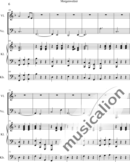 Weidner, Herb: Morgenwalzer - Violine+Kl+[Vc+Kb]:6