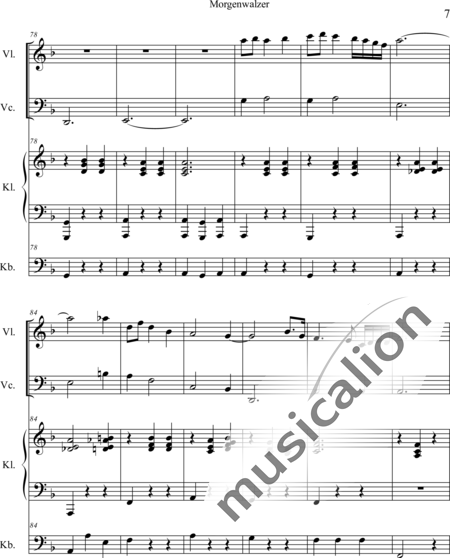 Weidner, Herb: Morgenwalzer - Violine+Kl+[Vc+Kb]:7