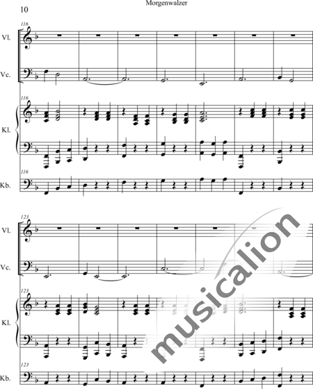 Weidner, Herb: Morgenwalzer - Violine+Kl+[Vc+Kb]:10