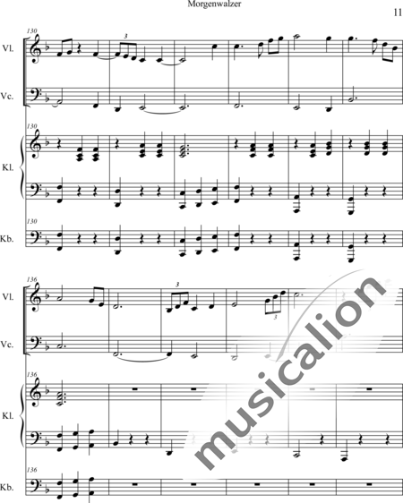 Weidner, Herb: Morgenwalzer - Violine+Kl+[Vc+Kb]:11