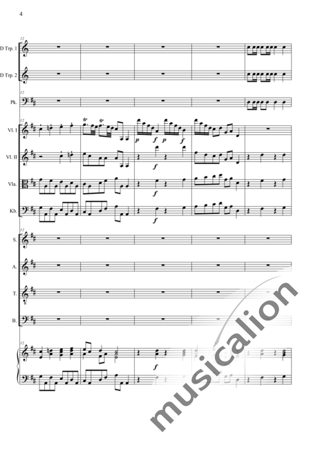 Camerloher, Placidus von
: Missa Solemnis in D: Gloria - Coro>SATB+Trp2+Tp+Org+[Vl2+Vla+Cb]:4