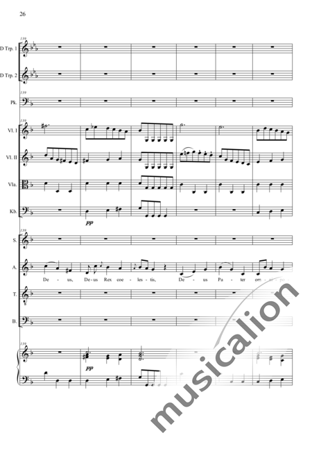 Camerloher, Placidus von
: Missa Solemnis in D: Gloria - Coro>SATB+Trp2+Tp+Org+[Vl2+Vla+Cb]:26