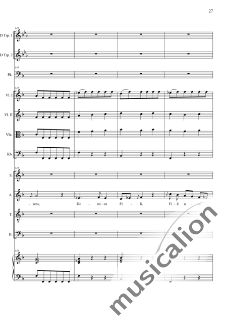 Camerloher, Placidus von
: Missa Solemnis in D: Gloria - Coro>SATB+Trp2+Tp+Org+[Vl2+Vla+Cb]:27