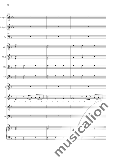 Camerloher, Placidus von
: Missa Solemnis in D: Gloria - Coro>SATB+Trp2+Tp+Org+[Vl2+Vla+Cb]:32