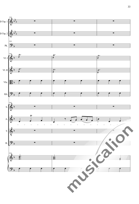 Camerloher, Placidus von
: Missa Solemnis in D: Gloria - Coro>SATB+Trp2+Tp+Org+[Vl2+Vla+Cb]:33