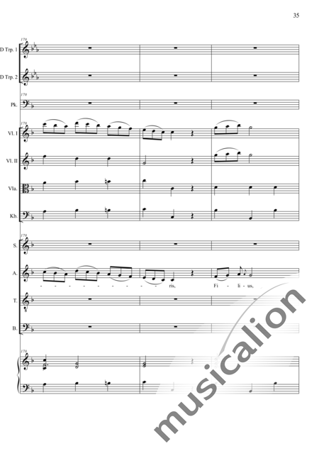 Camerloher, Placidus von
: Missa Solemnis in D: Gloria - Coro>SATB+Trp2+Tp+Org+[Vl2+Vla+Cb]:35