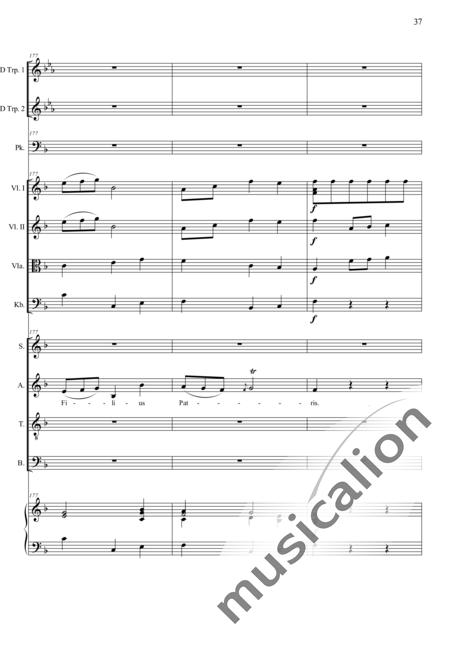 Camerloher, Placidus von
: Missa Solemnis in D: Gloria - Coro>SATB+Trp2+Tp+Org+[Vl2+Vla+Cb]:37