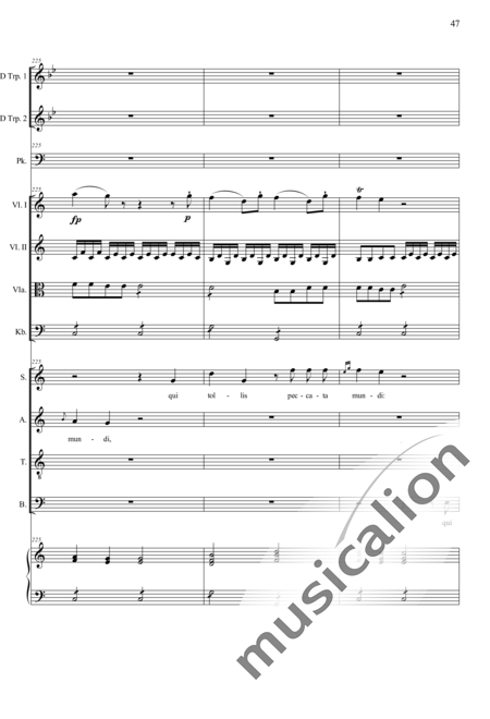 Camerloher, Placidus von
: Missa Solemnis in D: Gloria - Coro>SATB+Trp2+Tp+Org+[Vl2+Vla+Cb]:47