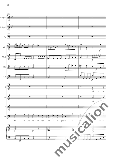 Camerloher, Placidus von
: Missa Solemnis in D: Gloria - Coro>SATB+Trp2+Tp+Org+[Vl2+Vla+Cb]:48