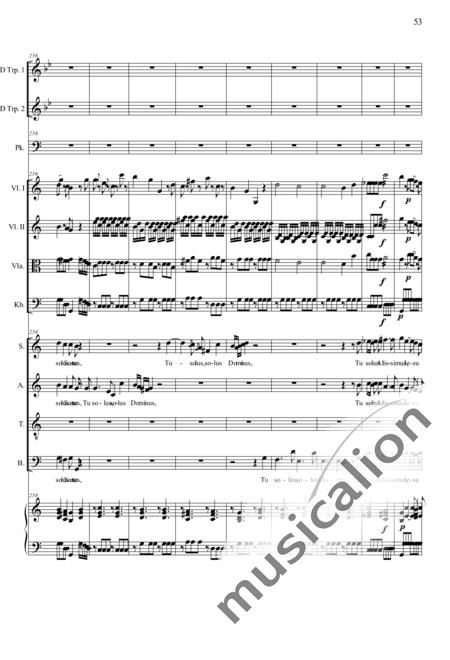Camerloher, Placidus von
: Missa Solemnis in D: Gloria - Coro>SATB+Trp2+Tp+Org+[Vl2+Vla+Cb]:53