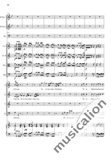 Camerloher, Placidus von
: Missa Solemnis in D: Gloria - Coro>SATB+Trp2+Tp+Org+[Vl2+Vla+Cb]:54