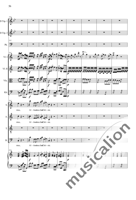 Camerloher, Placidus von
: Missa Solemnis in D: Gloria - Coro>SATB+Trp2+Tp+Org+[Vl2+Vla+Cb]:56