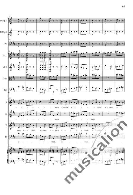 Camerloher, Placidus von
: Missa Solemnis in D: Gloria - Coro>SATB+Trp2+Tp+Org+[Vl2+Vla+Cb]:65