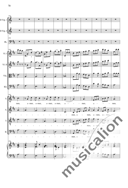 Camerloher, Placidus von
: Missa Solemnis in D: Gloria - Coro>SATB+Trp2+Tp+Org+[Vl2+Vla+Cb]:70