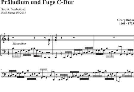 Böhm, Georg: Präludium und Fuge C-Dur - Orgel>mPed:0