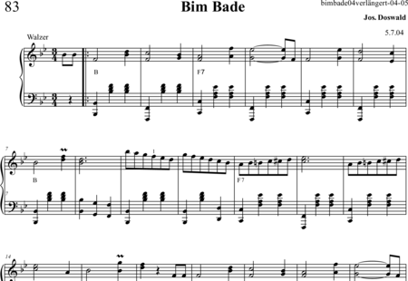 Doswald, Josef: Bim Bade - Piano:0