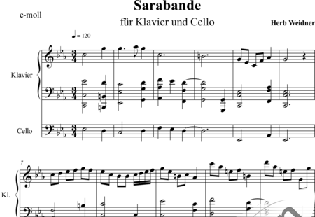 Weidner, Herb: Sarabande - Violoncello+Piano:0