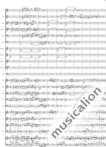 Drobisch, Carl Ludwig: Pastoralmesse: Benedictus - Chor>SATB+Oboe+Horn 2+[Fl+KlarB2+Fg2]+Trp2+Pk+Org+[Vl+Vla+Vc+Kb]:3