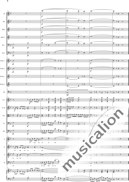 Drobisch, Carl Ludwig: Pastoralmesse: Benedictus - Chor>SATB+Oboe+Horn 2+[Fl+KlarB2+Fg2]+Trp2+Pk+Org+[Vl+Vla+Vc+Kb]:8