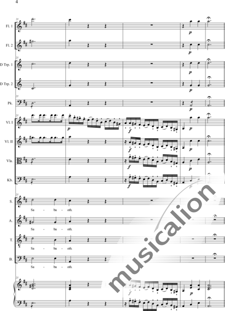 Emmerig, Wolfgang Joseph: Missa solemnis: Sanctus - Choir>SATB+Fl2+Tpt2+Tmp+Org+[Vln2+Vla+Db]:4