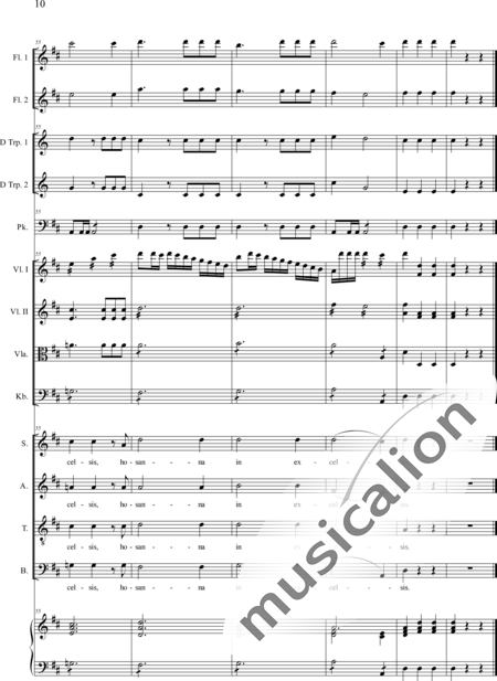 Emmerig, Wolfgang Joseph: Missa solemnis: Sanctus - Choir>SATB+Fl2+Tpt2+Tmp+Org+[Vln2+Vla+Db]:10