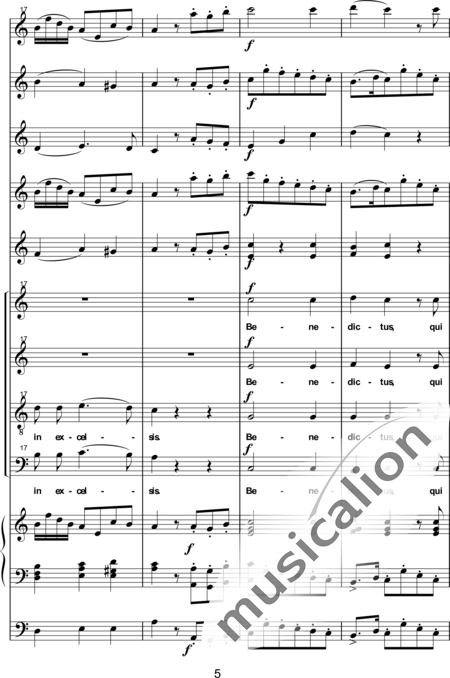 Est (Stocker), L. B. (Stephan): Messe in C: Benedictus - Chor>SATB+[Fl+Klar2]+Org+[Vl2+Kb]:5