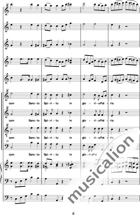 Est (Stocker), L. B. (Stephan): Mass in C: Gloria - Coro>SATB+[Fl+Clar2]+Org+[Vl2+Cb]:8