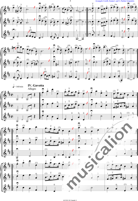 Corelli, Arcangelo: Triosonate D-Dur - Violine 3:3