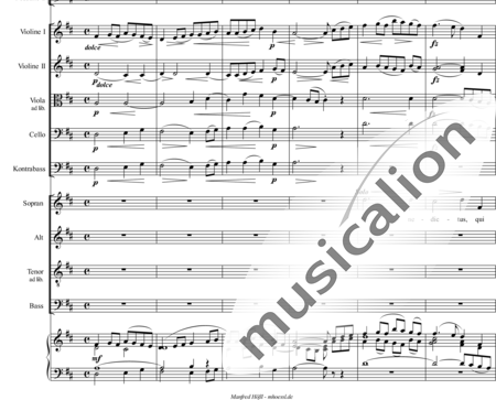 Filke, Max: Missa in G-Dur, St. Caroli Borromaei: Benedictus - Solo>Sop/Alt+Chor>SATB+[Fl+KlarB2]+[Pos2+HnF2+TrpB2]+Org+[Vl2+Vla+Vc+Kb]:1