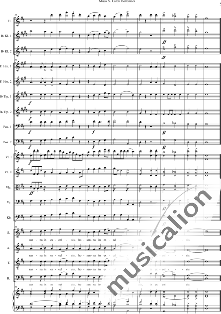 Filke, Max: Missa in G-Dur, St. Caroli Borromaei: Benedictus - Solo>Sop/Alt+Chor>SATB+[Fl+KlarB2]+[Pos2+HnF2+TrpB2]+Org+[Vl2+Vla+Vc+Kb]:5