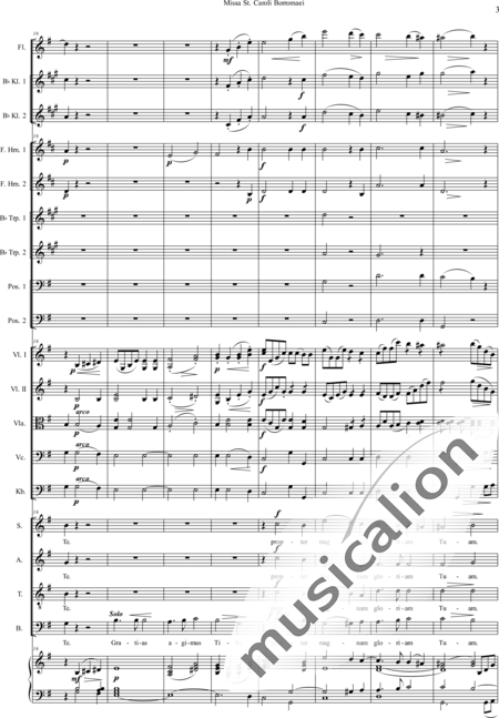 Filke, Max: Missa in G-Dur, St. Caroli Borromaei: Gloria - Solo>Sop/Bass+Chor>SATB+Violoncello+Flöte+KlarB2+[Pos2+HnF2+TrpB2]+Org+[Vl2+Vla+Kb]:3