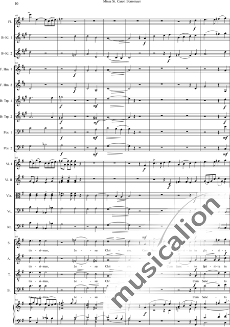 Filke, Max: Missa in G-Dur, St. Caroli Borromaei: Gloria - Solo>Sop/Bass+Chor>SATB+Violoncello+Flöte+KlarB2+[Pos2+HnF2+TrpB2]+Org+[Vl2+Vla+Kb]:10
