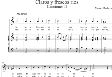 Mudarra, Alonso: Claros y frescos rios - Solo>alt+Piano:0