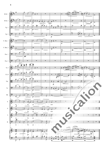 Filke, Max
: Missa in E-flat: Agnus Dei - Coro>SATB+[Clar2+Fg2]+[Cr2+Trb2]+Org+[Vl2+Vla+Vc+Cb]:8