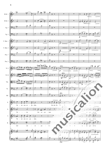 Filke, Max: Missa in E-flat: Gloria - Solo>bass+Choir>SATB+[ClB2+Bn2]+[HnF2+Tbn2]+Org+[Vln2+Vla+Vlc+Db]:6