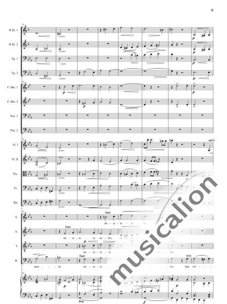 Filke, Max: Missa in E-flat: Gloria - Solo>bass+Choir>SATB+[ClB2+Bn2]+[HnF2+Tbn2]+Org+[Vln2+Vla+Vlc+Db]:9