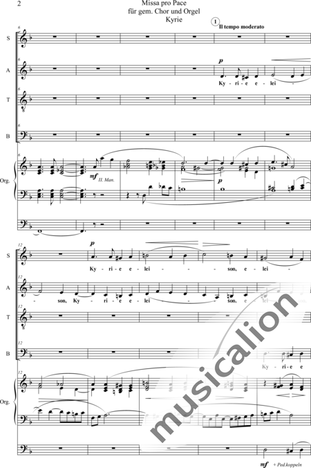 Nowowiejski, Feliks: Missa pro Pace: Kyrie - Chor>SAATTBB+Orgel>mPed:2