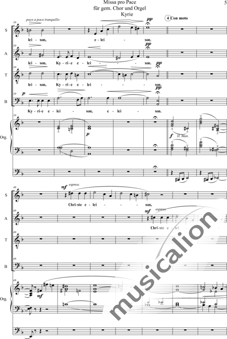 Nowowiejski, Feliks: Missa pro Pace: Kyrie - Chor>SAATTBB+Orgel>mPed:5