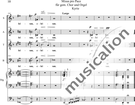 Nowowiejski, Feliks: Missa pro Pace: Kyrie - Chor>SAATTBB+Orgel>mPed:10