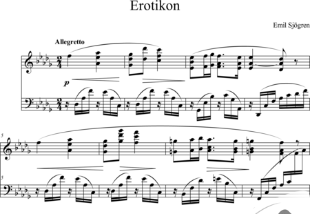 Sjögren, Emil: Erotikon - Klavier:0