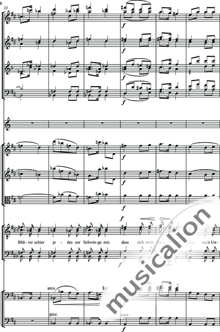 Schubert, Franz (Peter): Widerspruch - Choir>TTBB+[Fl2+Ob2+ClA2+Bn2]+Hn2+[Vln2+Vla+Vlc+Db]:8