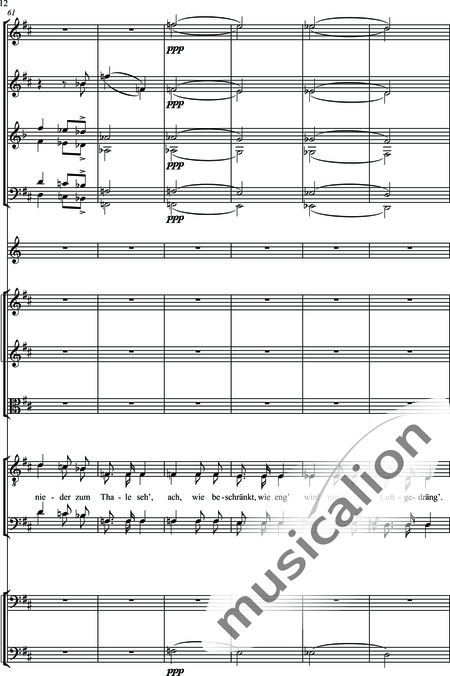 Schubert, Franz (Peter): Widerspruch - Choir>TTBB+[Fl2+Ob2+ClA2+Bn2]+Hn2+[Vln2+Vla+Vlc+Db]:12