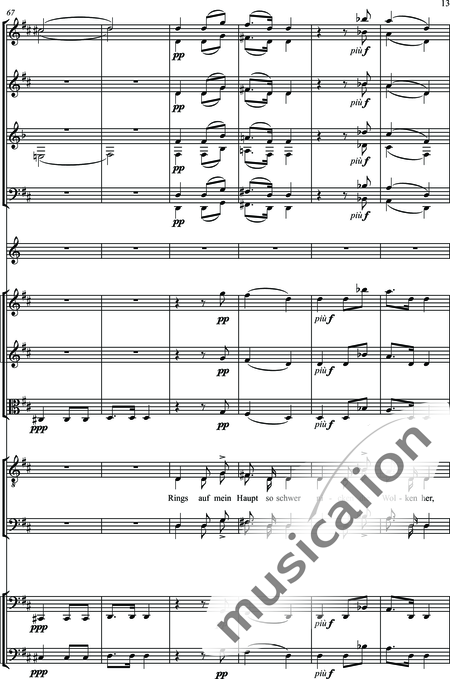 Schubert, Franz (Peter): Widerspruch - Choir>TTBB+[Fl2+Ob2+ClA2+Bn2]+Hn2+[Vln2+Vla+Vlc+Db]:13