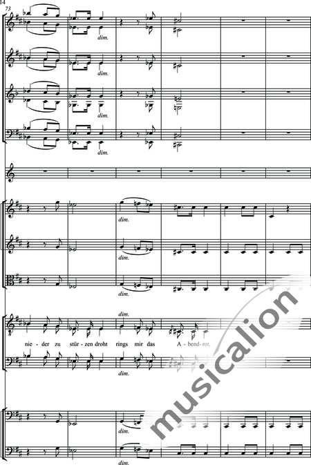Schubert, Franz (Peter): Widerspruch - Choir>TTBB+[Fl2+Ob2+ClA2+Bn2]+Hn2+[Vln2+Vla+Vlc+Db]:14