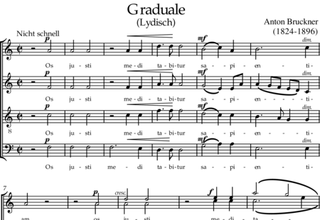 Bruckner, Anton: Os justi (Graduale) - Choir>SATB:0