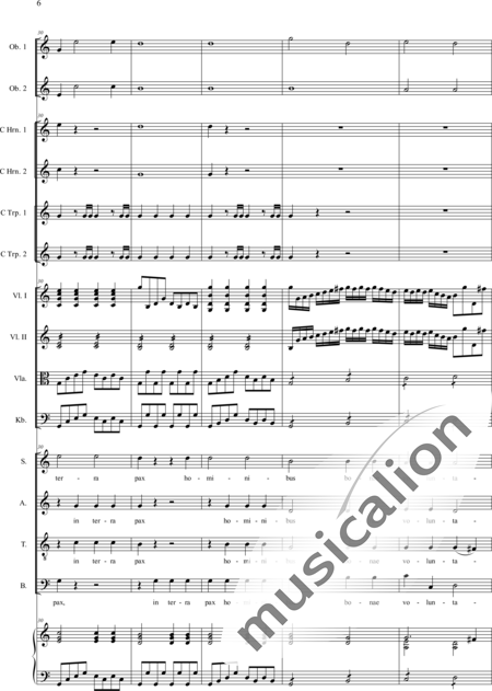 Filtz, Johann Anton: Missa in C: Gloria - Coro>SATB+Ob2+[Cr2+Trp2]+Org+[Vl2+Vla+Cb]:6