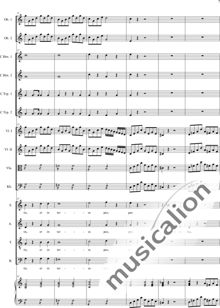 Filtz, Johann Anton: Missa in C: Gloria - Coro>SATB+Ob2+[Cr2+Trp2]+Org+[Vl2+Vla+Cb]:7