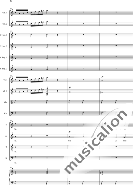 Filtz, Johann Anton: Missa in C: Gloria - Coro>SATB+Ob2+[Cr2+Trp2]+Org+[Vl2+Vla+Cb]:12