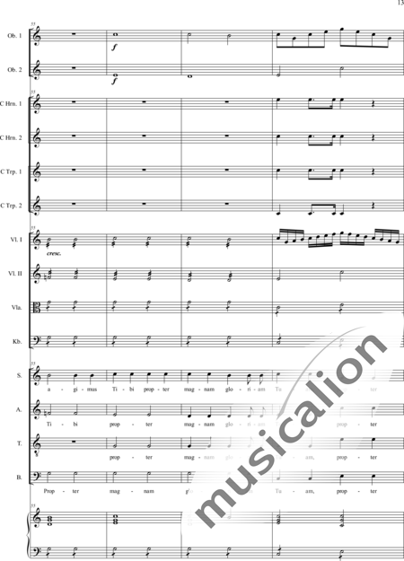 Filtz, Johann Anton: Missa in C: Gloria - Coro>SATB+Ob2+[Cr2+Trp2]+Org+[Vl2+Vla+Cb]:13